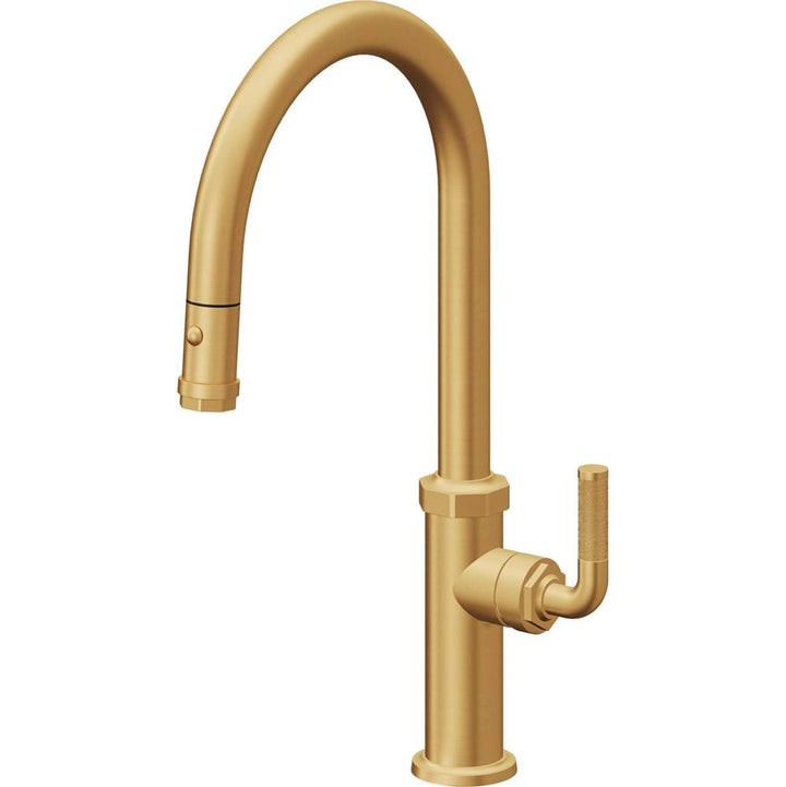 California Faucets Pull-Down Kitchen Faucet with Button Sprayer  - High Arc Spout