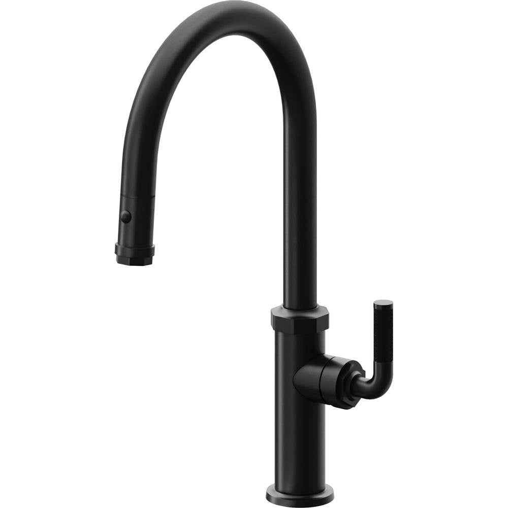 California Faucets Pull-Down Kitchen Faucet with Button Sprayer  - High Arc Spout
