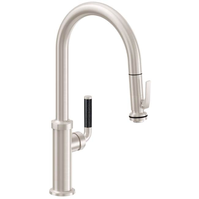 California Faucets Pull-Down Kitchen Faucet with Button Sprayer  - High Arc Spout