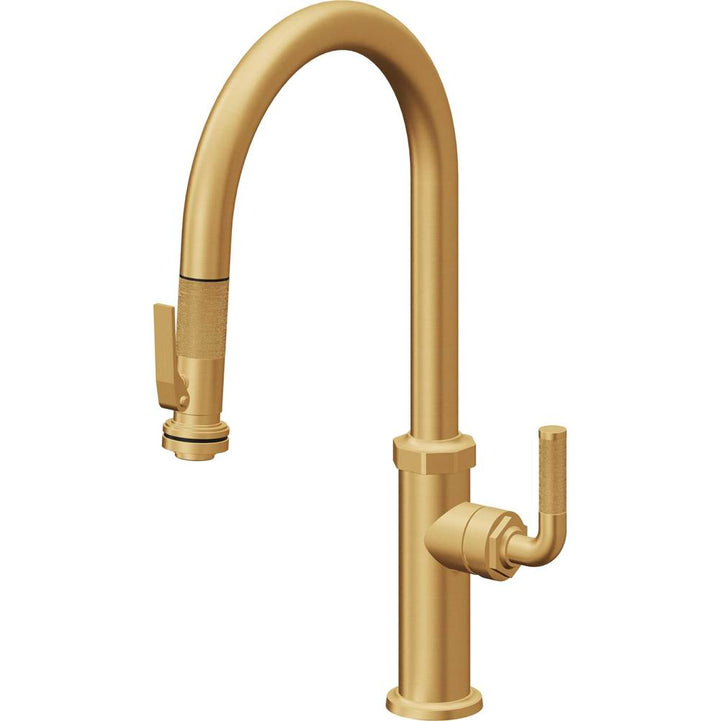 California Faucets Pull-Down Kitchen Faucet with Button Sprayer  - High Arc Spout