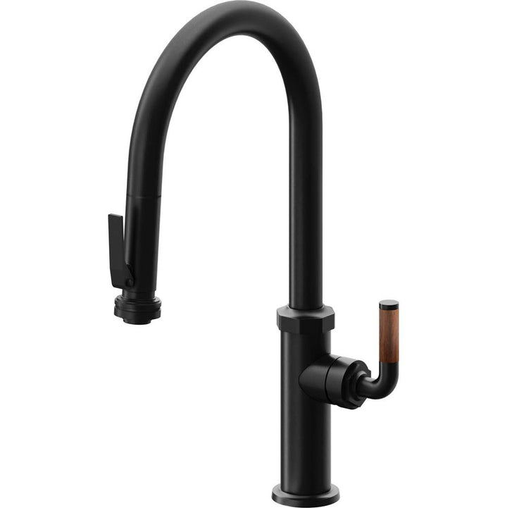 California Faucets Pull-Down Kitchen Faucet with Button Sprayer  - High Arc Spout