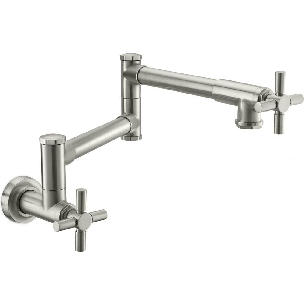 California Faucets Pot Filler Dual Handle Wall Mount Industrial