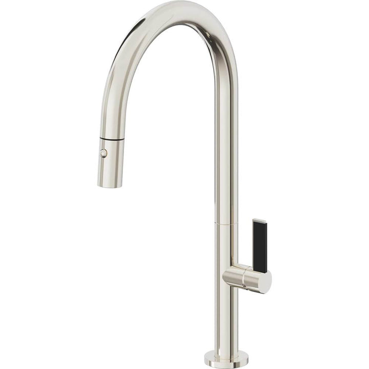 California Faucets Pull-Down Kitchen Faucet with Button Sprayer