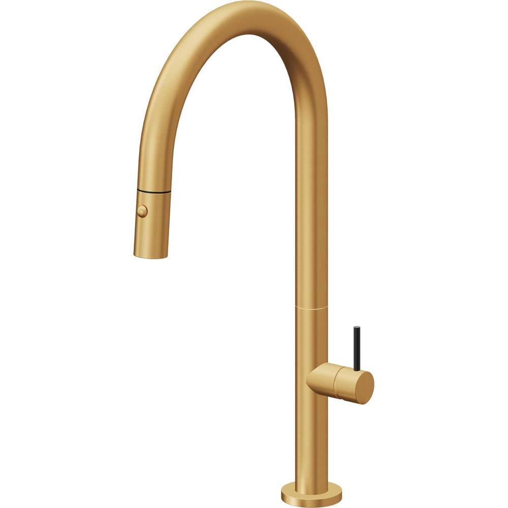 California Faucets Pull-Down Kitchen Faucet with Button Sprayer