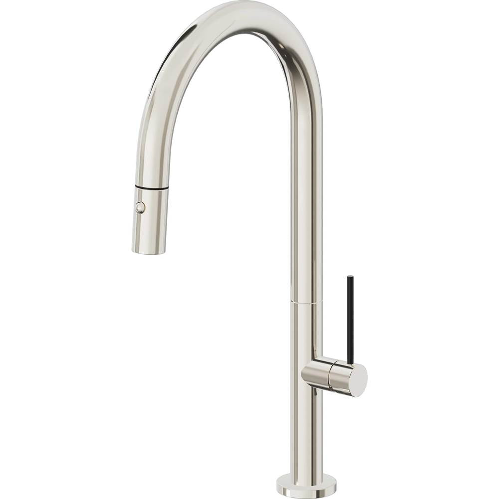 California Faucets Pull-Down Kitchen Faucet with Button Sprayer