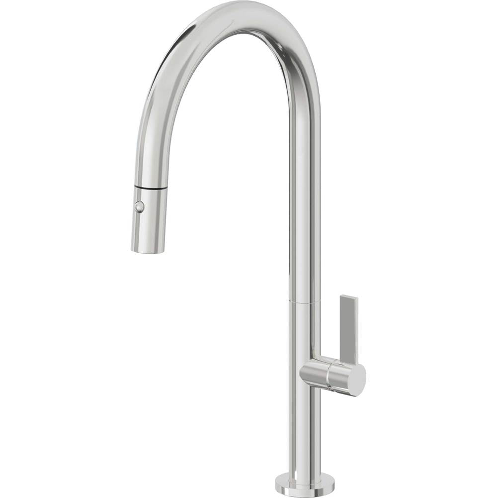 California Faucets Pull-Down Kitchen Faucet with Button Sprayer