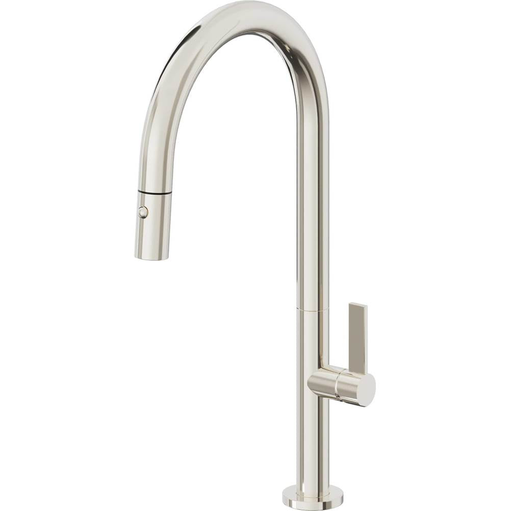 California Faucets Pull-Down Kitchen Faucet with Button Sprayer