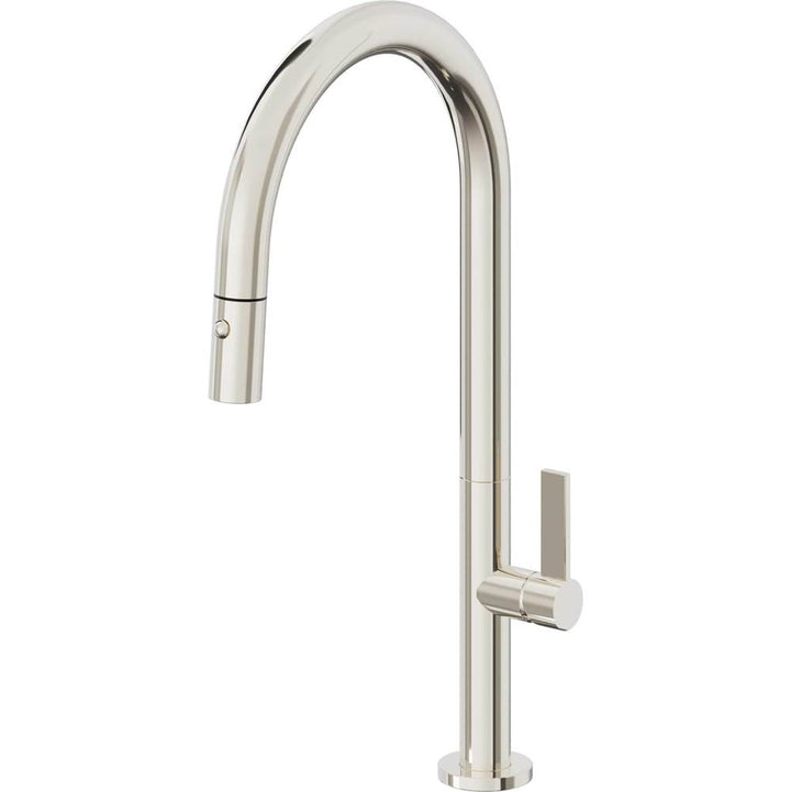 California Faucets Pull-Down Kitchen Faucet with Button Sprayer