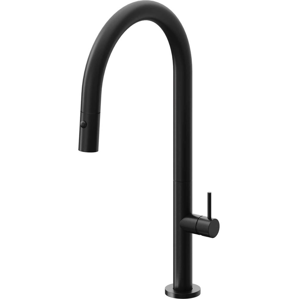 California Faucets Pull-Down Kitchen Faucet with Button Sprayer