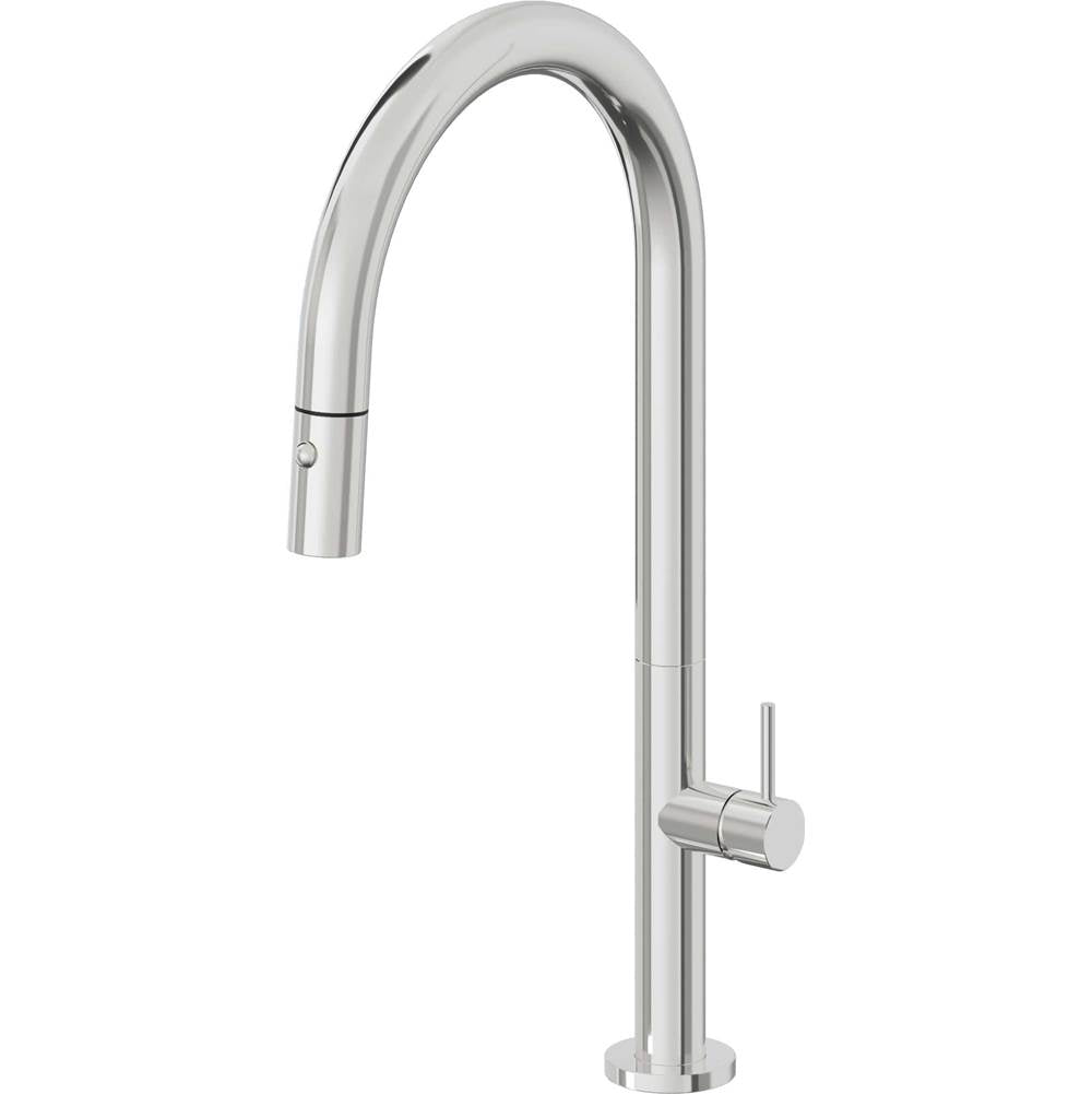 California Faucets Pull-Down Kitchen Faucet with Button Sprayer