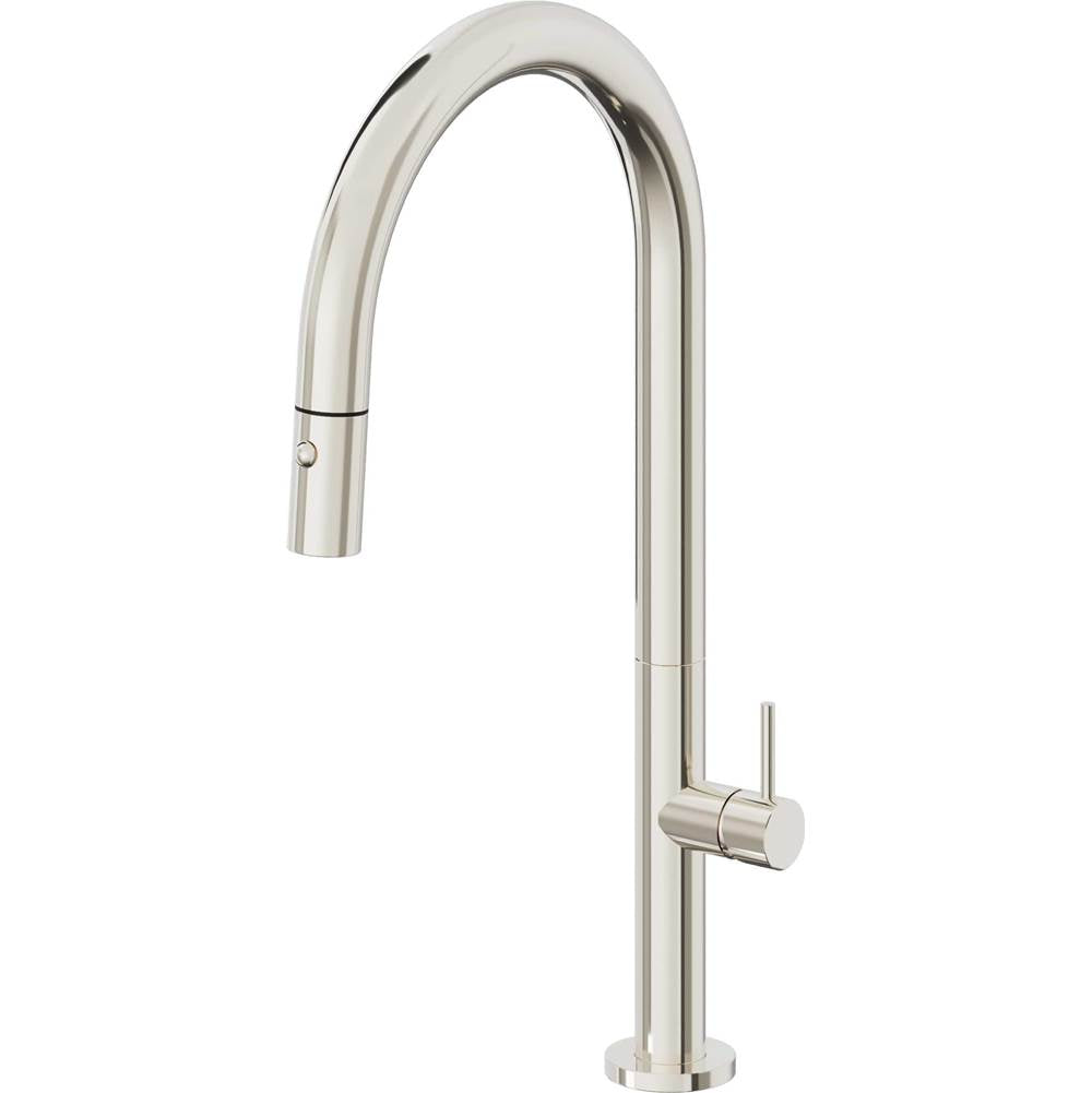 California Faucets Pull-Down Kitchen Faucet with Button Sprayer