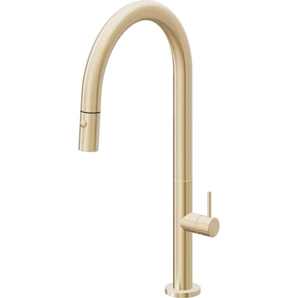California Faucets Pull-Down Kitchen Faucet with Button Sprayer