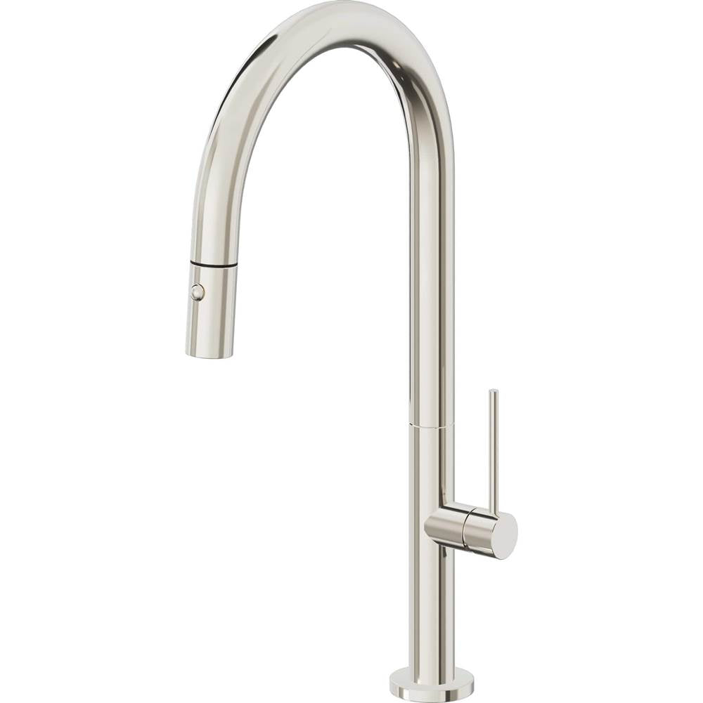 California Faucets Pull-Down Kitchen Faucet with Button Sprayer
