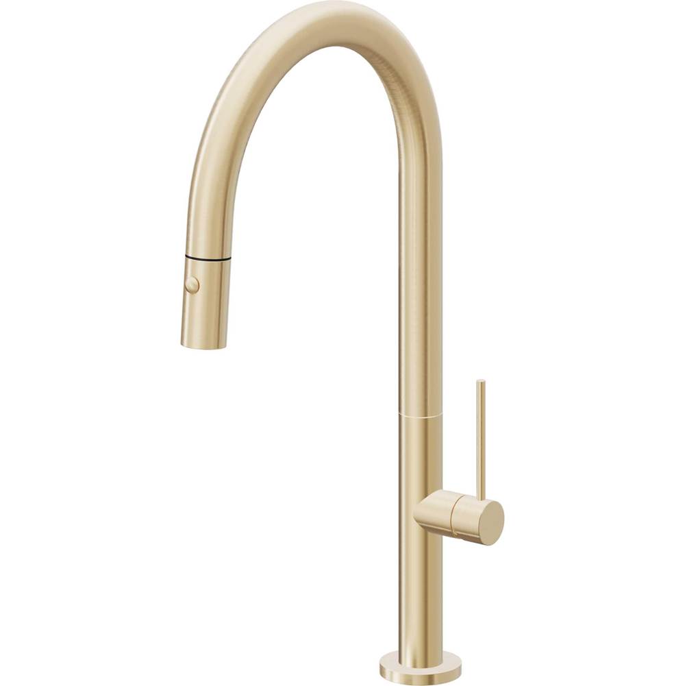 California Faucets Pull-Down Kitchen Faucet with Button Sprayer