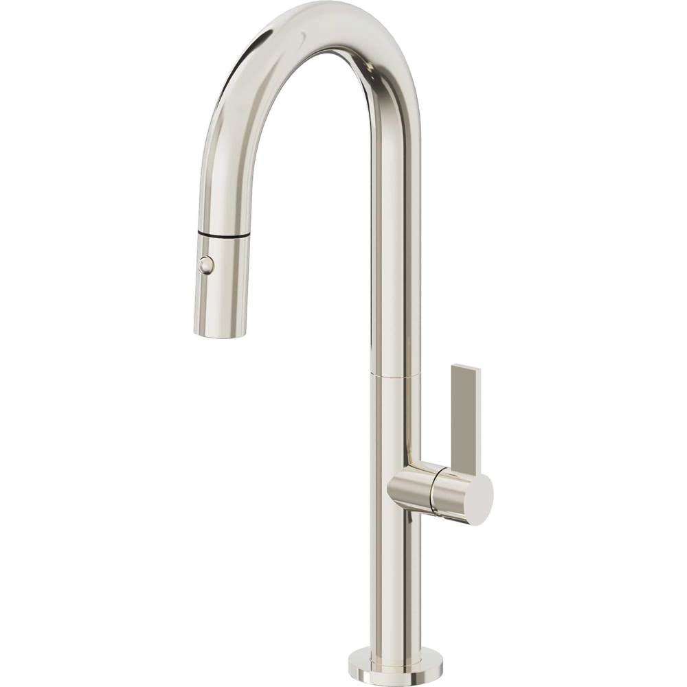 California Faucets Pull-Down Prep/Bar Faucet with Button Sprayer