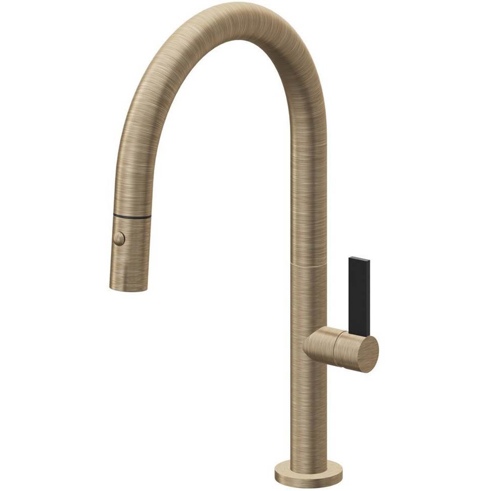 California Faucets Pull-Down Kitchen Faucet with Button Sprayer