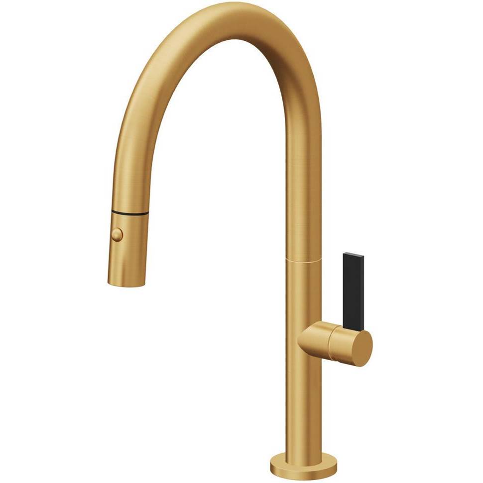 California Faucets Pull-Down Kitchen Faucet with Button Sprayer