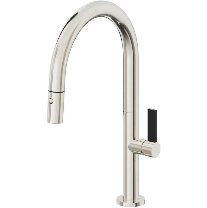 California Faucets Pull-Down Kitchen Faucet with Button Sprayer