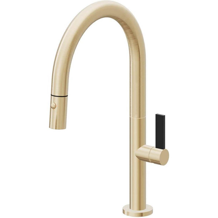 California Faucets Pull-Down Kitchen Faucet with Button Sprayer