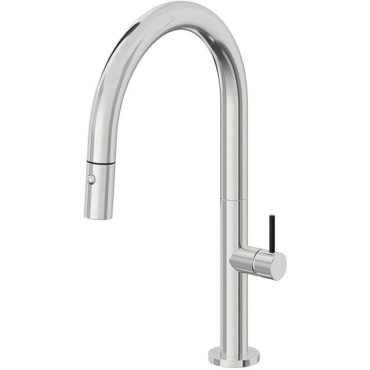 California Faucets Pull-Down Kitchen Faucet with Button Sprayer Low Arc Spout