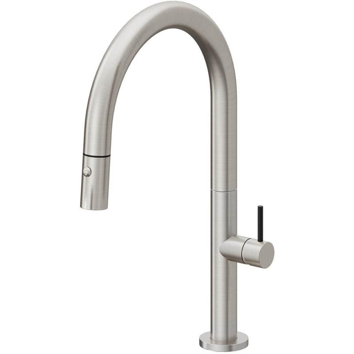 California Faucets Pull-Down Kitchen Faucet with Button Sprayer Low Arc Spout