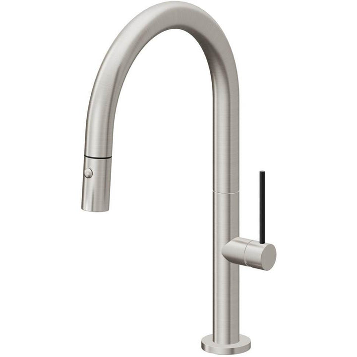 California Faucets Pull-Down Kitchen Faucet with Button Sprayer Low Arc Spout