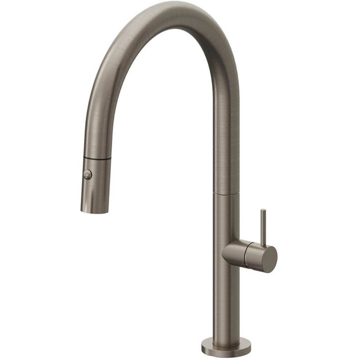 California Faucets Pull-Down Kitchen Faucet with Button Sprayer Low Arc Spout