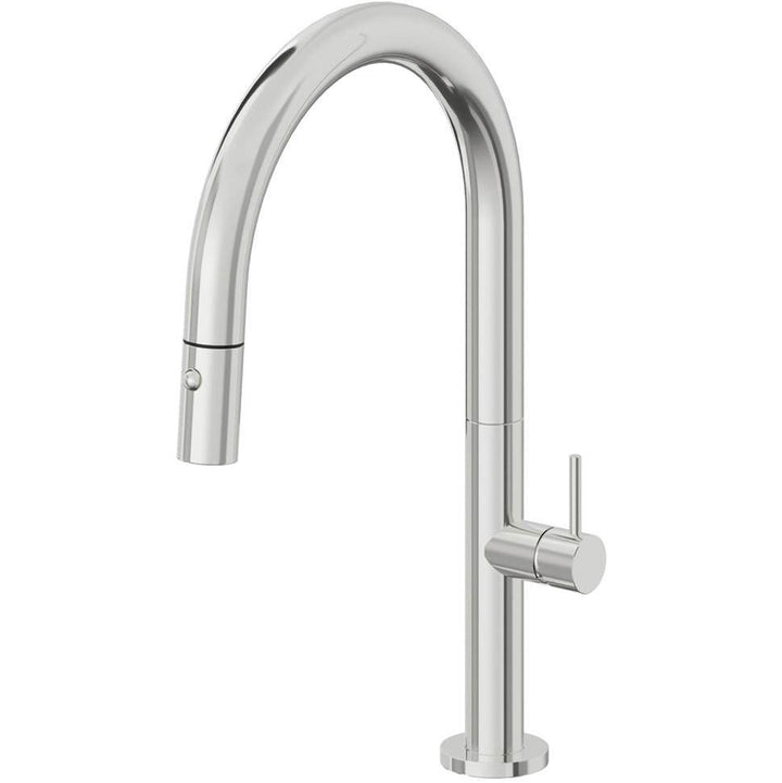 California Faucets Pull-Down Kitchen Faucet with Button Sprayer Low Arc Spout