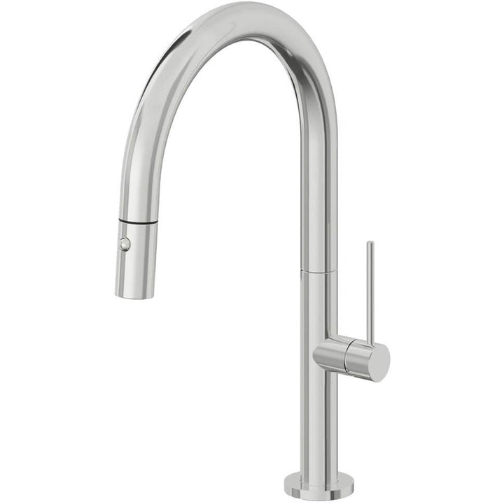 California Faucets Pull-Down Kitchen Faucet with Button Sprayer Low Arc Spout