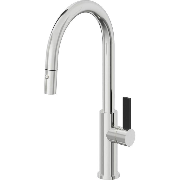California Faucets Pull-Down Kitchen Faucet with Button Sprayer  - High Arc Spout