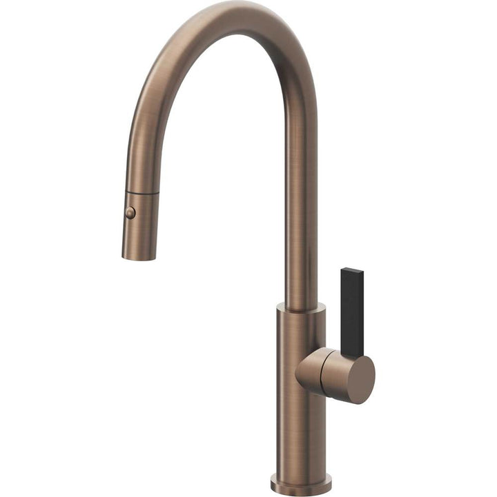 California Faucets Pull-Down Kitchen Faucet with Button Sprayer  - High Arc Spout