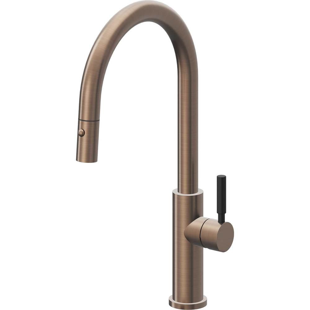 California Faucets Pull-Down Kitchen Faucet with Button Sprayer  - High Arc Spout