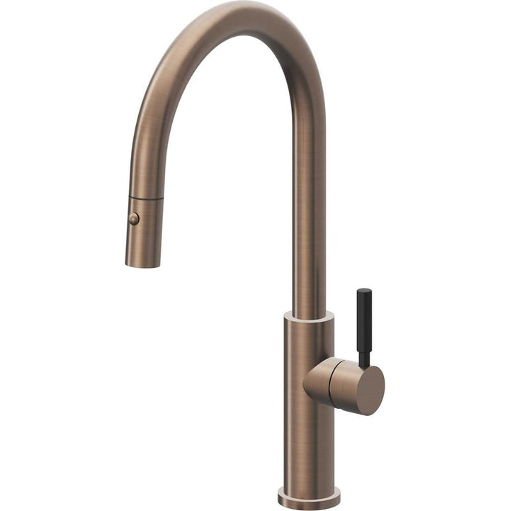 California Faucets Pull-Down Kitchen Faucet with Button Sprayer  - High Arc Spout