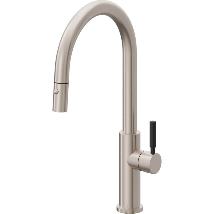California Faucets Pull-Down Kitchen Faucet with Button Sprayer  - High Arc Spout