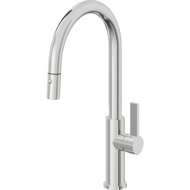 California Faucets Pull-Down Kitchen Faucet with Button Sprayer  - High Arc Spout