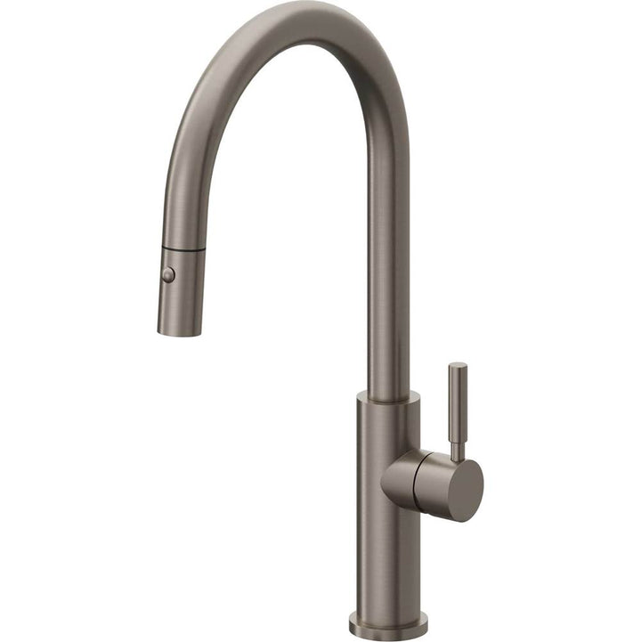 California Faucets Pull-Down Kitchen Faucet with Button Sprayer  - High Arc Spout