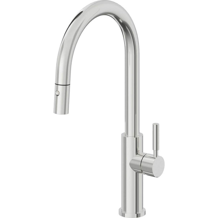 California Faucets Pull-Down Kitchen Faucet with Button Sprayer  - High Arc Spout