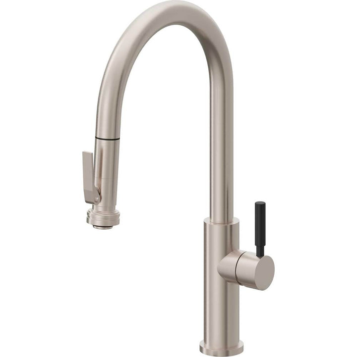 California Faucets Pull-Down Kitchen Faucet with Button Sprayer  - High Arc Spout