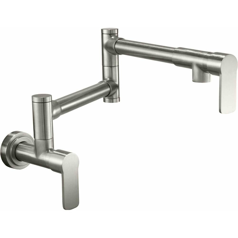 California Faucets Pot Filler Dual Handle Wall Mount Contemporary