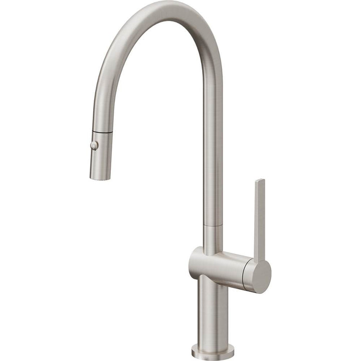 California Faucets Pull-Down Kitchen Faucet with Button Sprayer  - High Arc Spout