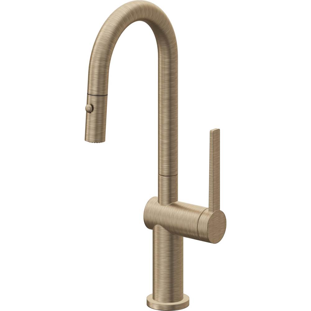 California Faucets Pull-Down Prep/Bar Faucet with Button Sprayer