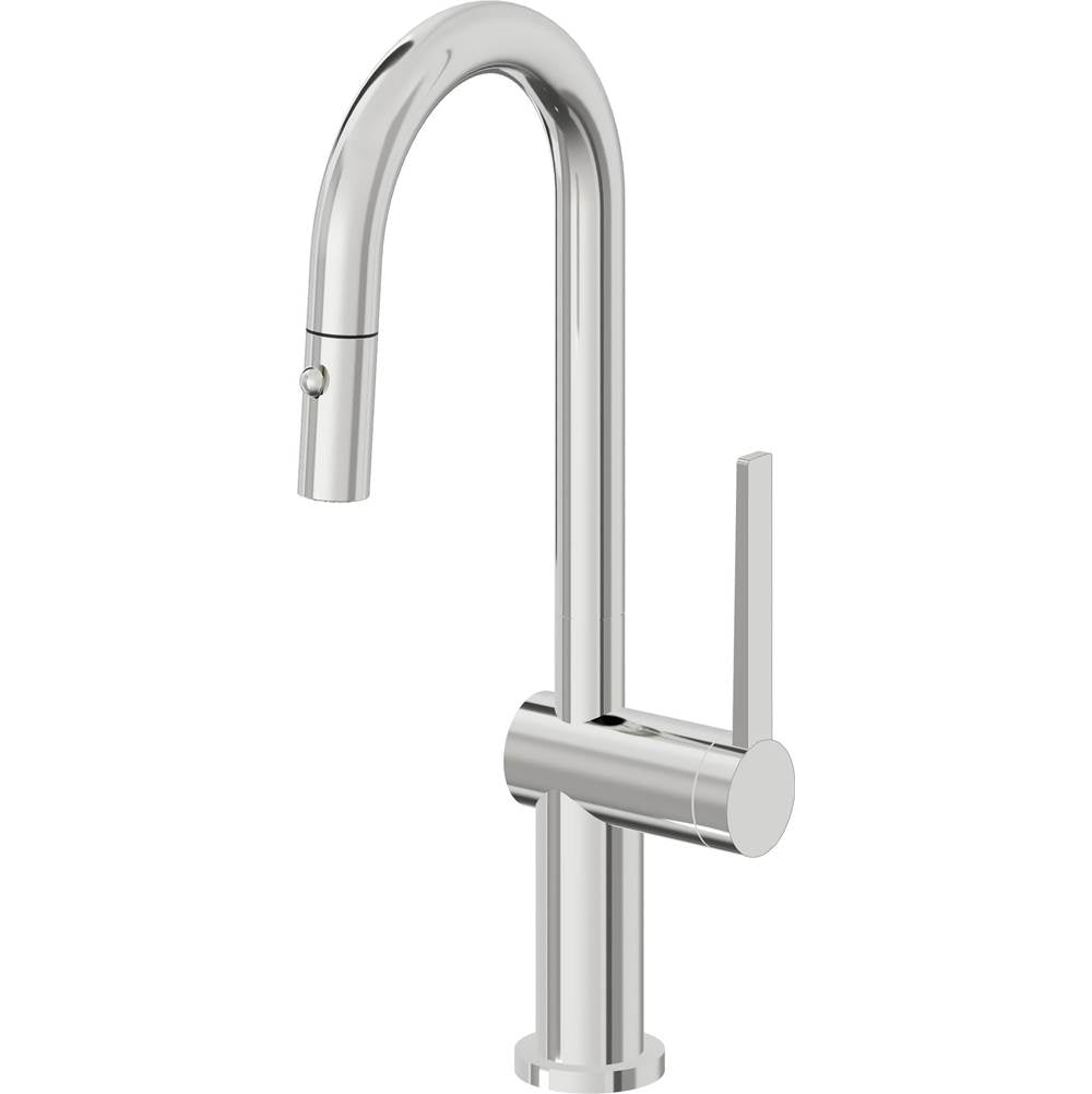 California Faucets Pull-Down Prep/Bar Faucet with Button Sprayer