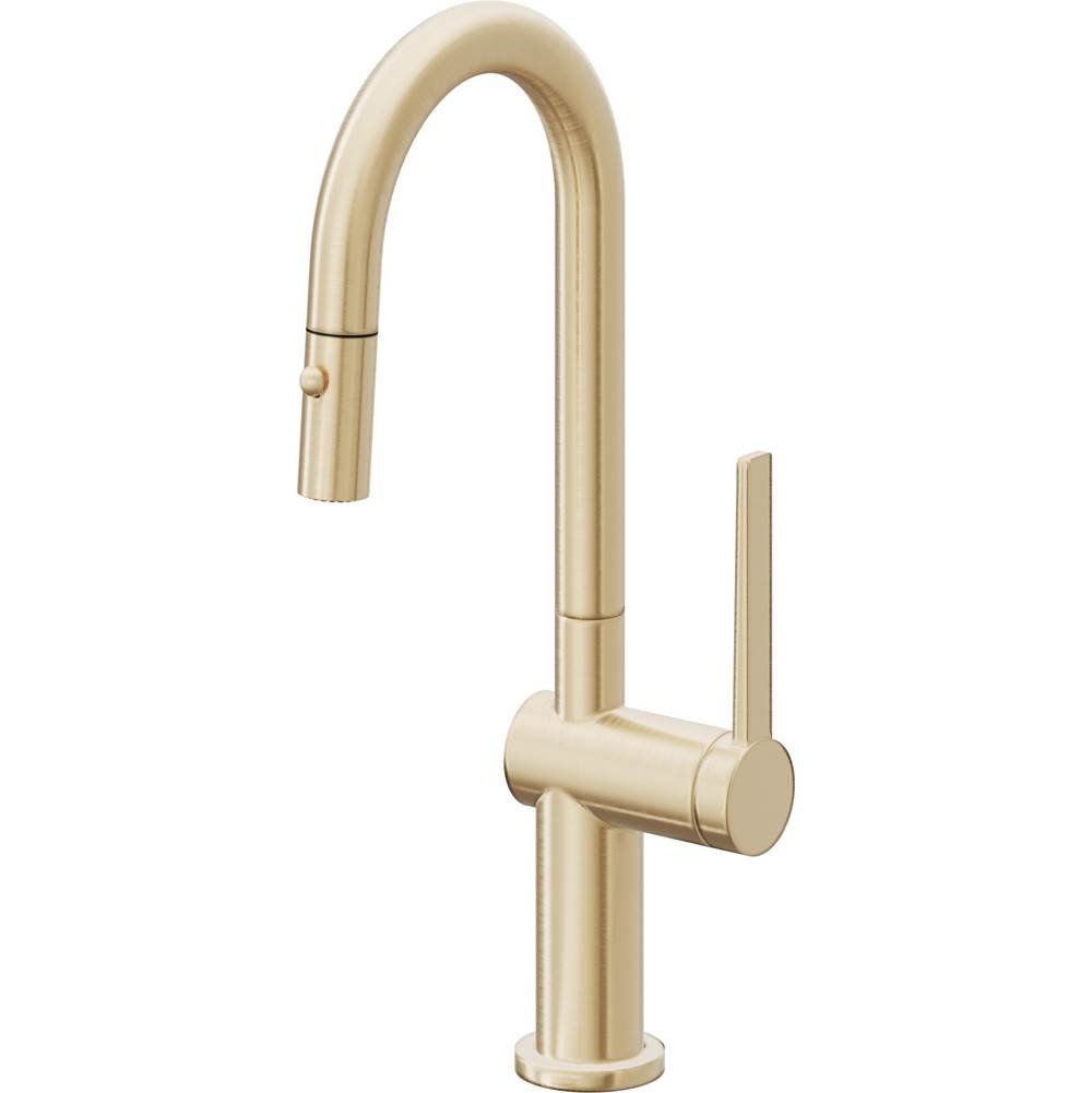 California Faucets Pull-Down Prep/Bar Faucet with Button Sprayer