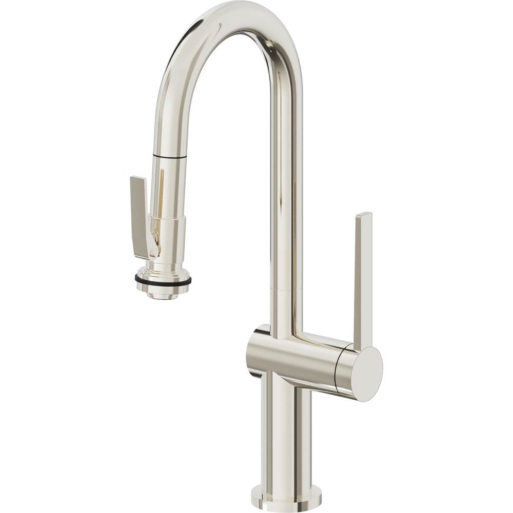 California Faucets Pull-Down Prep/Bar Faucet with Button Sprayer