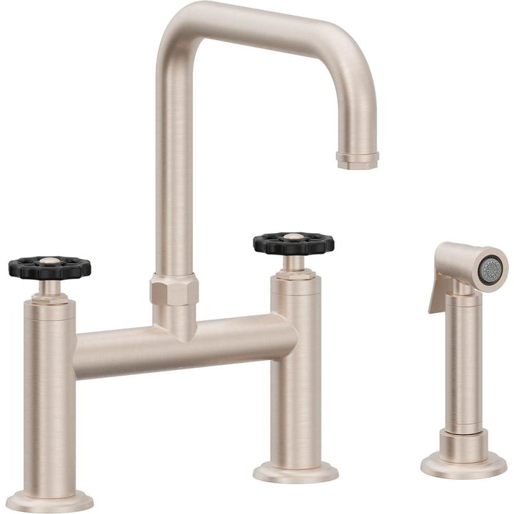 California Faucets Descanso Works Bridge Kitchen Faucet Quad Spout