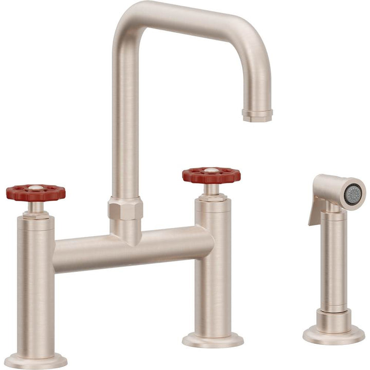 California Faucets Descanso Works Bridge Kitchen Faucet Quad Spout
