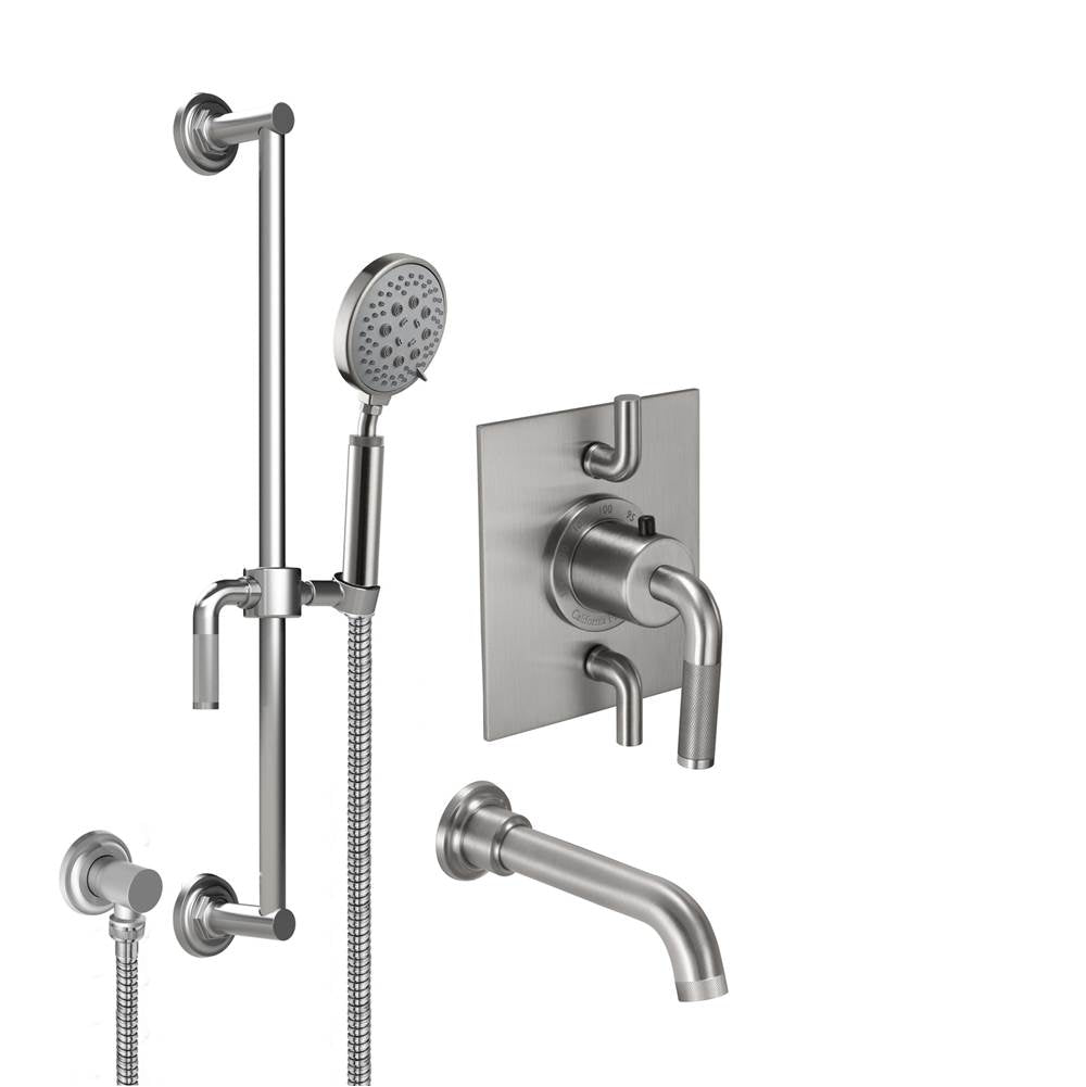 California Faucets StyleTherm 1/2" Thermostatic Shower System with Handshower Slide Bar and Tub Spout