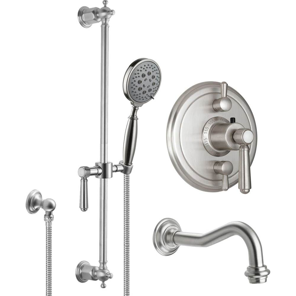 California Faucets StyleTherm 1/2" Thermostatic Shower System with Handshower Slide Bar and Tub Spout