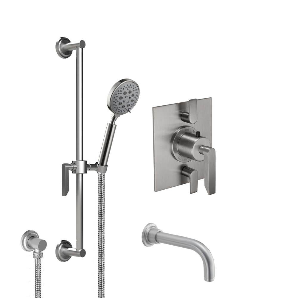 California Faucets StyleTherm 1/2" Thermostatic Shower System with Handshower Slide Bar and Tub Spout