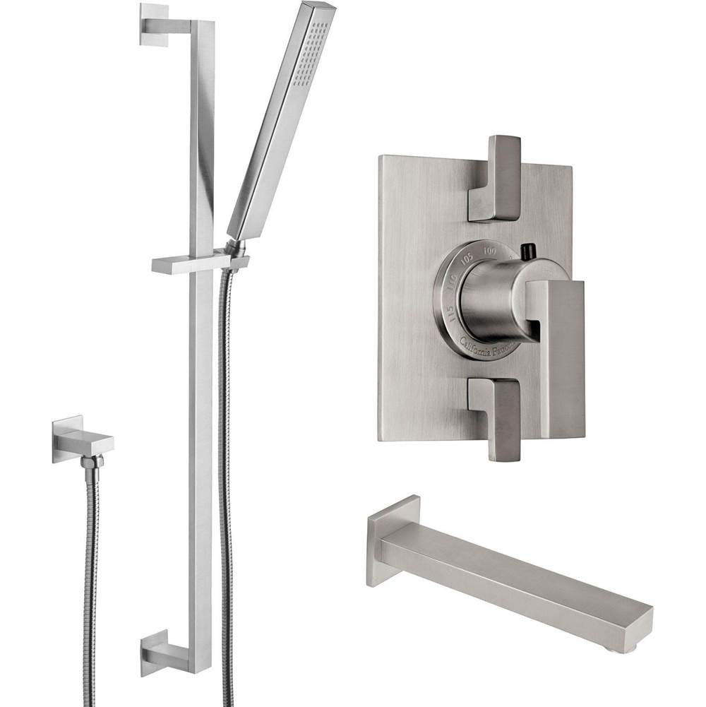 California Faucets StyleTherm 1/2" Thermostatic Shower System with Handshower Slide Bar and Tub Spout